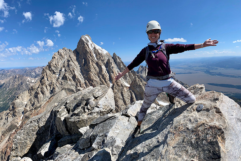 Christina on mountain summit